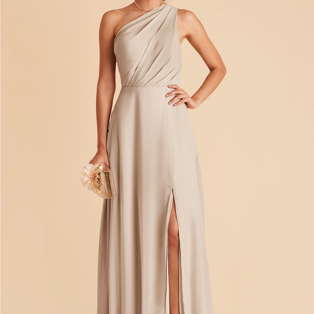 Birdy Grey One-Shoulder Kira Neutral Champagne Dress